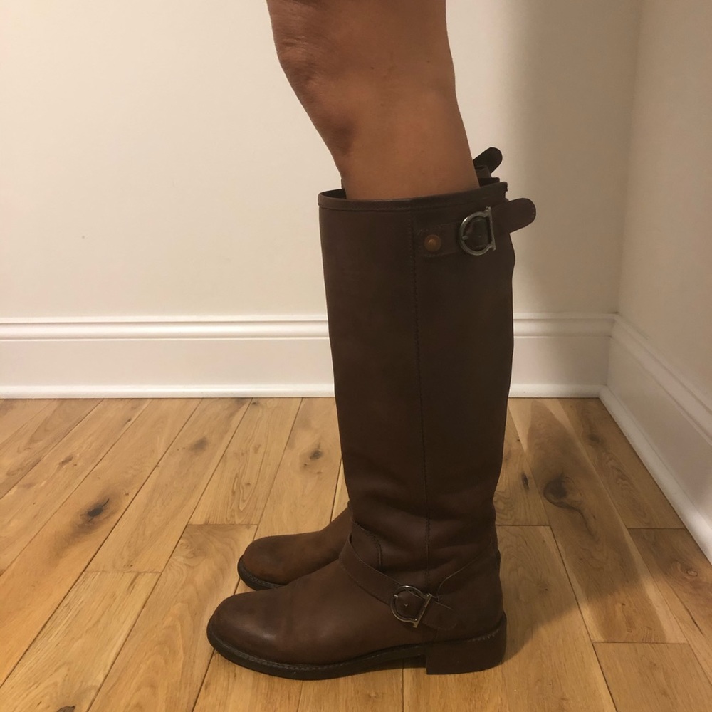 Salvatore Ferragamo tall brown boot